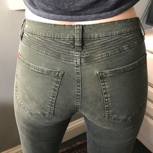 BDG dark green moto mid-rise jeans